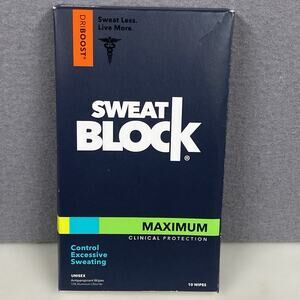 Sweat Block Maximum Clinical Protection Antiperspirant Wipes for Men Women 10ct